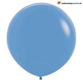 Ballon rond XL 60 cm, compatible avec l'hélium, bleu fluo
